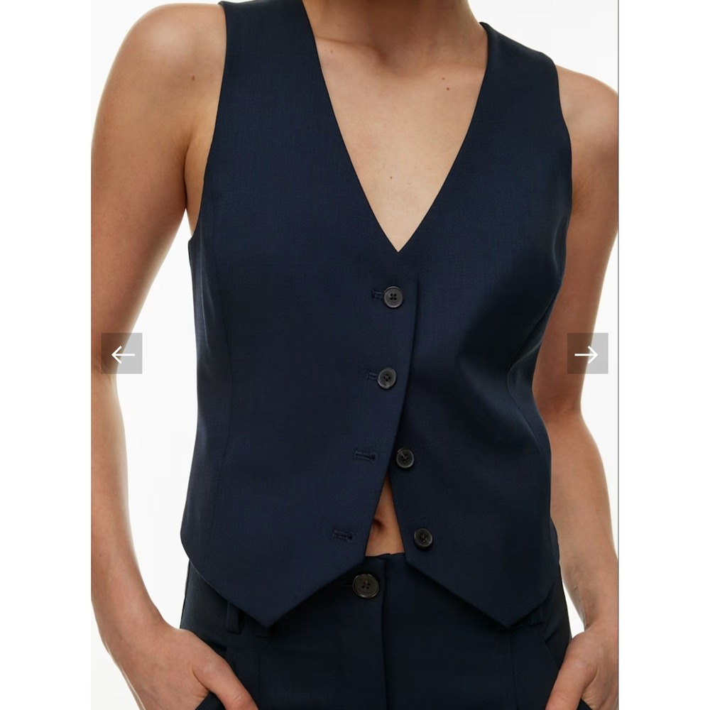 Aritzia Babaton Deniro Vest Navy Blue Tailored WaistcoatTotal Eclipse 16 NWT